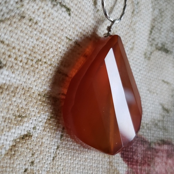 Camelian & Sterling Pendant Necklace - Picture 8 of 8